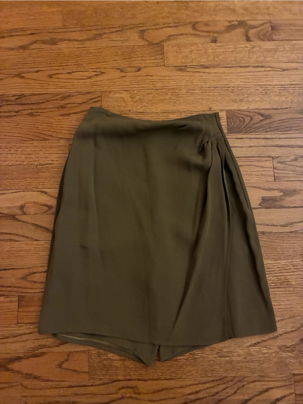 Giorgio Armani Olive A-Line Draped Skort